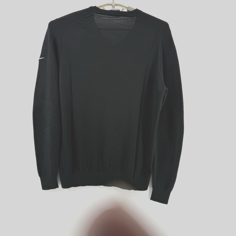 Nike Men's L Golf‎ Tour Performance Wool Blend V-Neck Sweater Black Stripe style - Picture 3 of 11